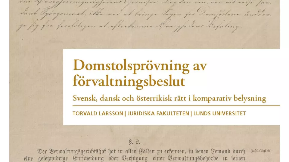 Frontpage Torvald Larsson`s doctoral thesis. Photo.